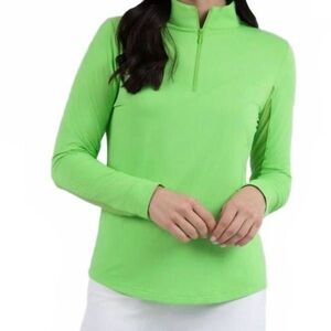 IBKUL 1/4 Zip Mock Neck Performance Golf Shirt with  Mesh Sleeves - Size Large